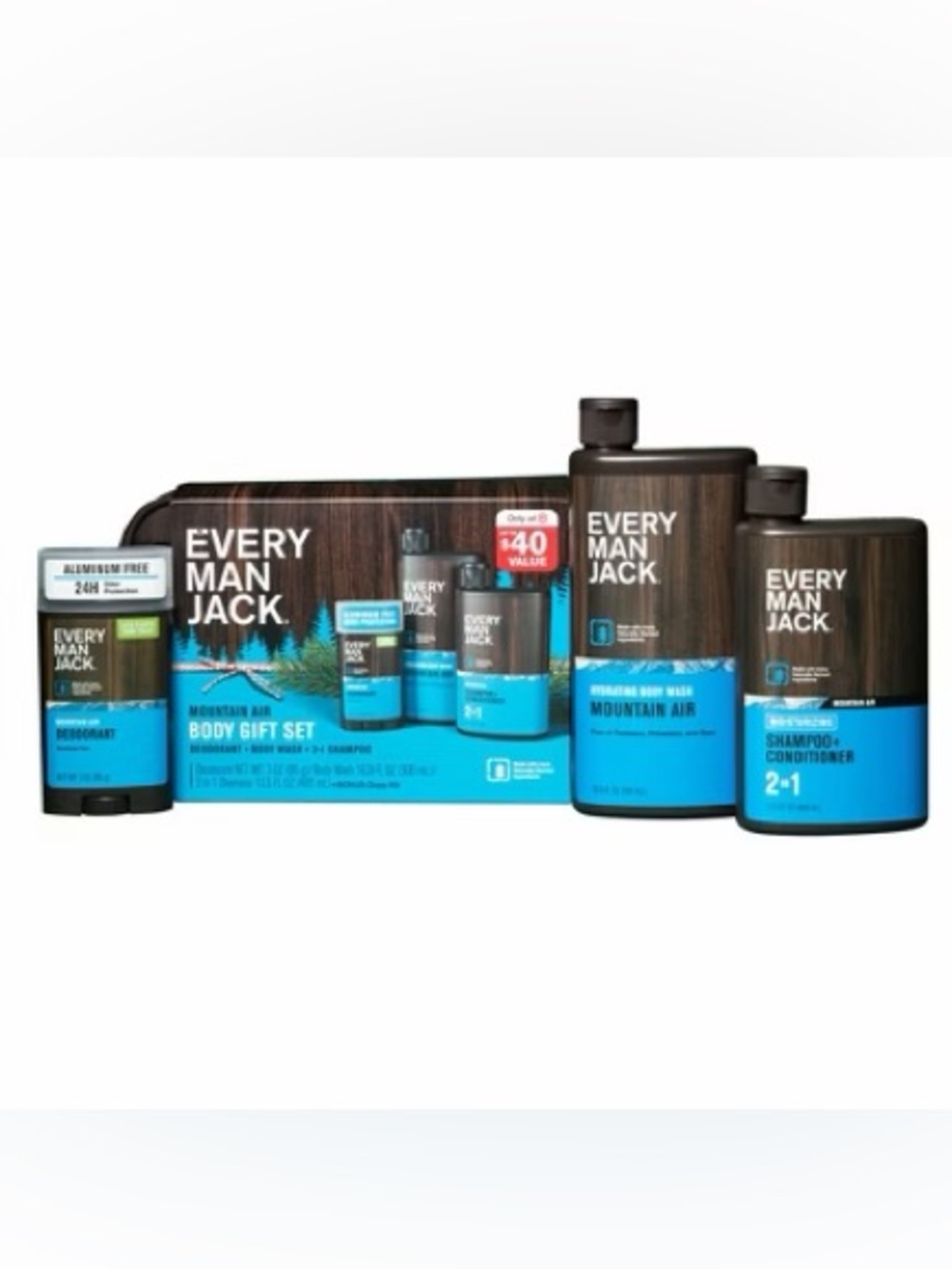 Every Man Jack Mountain Air Holiday Body Dopp Bag Gift Set - 3ct